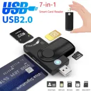 7-in-1 Smart USB 2.0 Micro TF SD SIM ID Memory Card Reader Adapter for Laptop PC