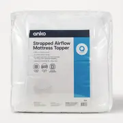Strapped Airflow Mattress Topper - Queen Bed, White
