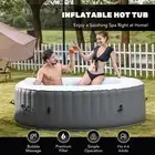 7ft Portable Round Hot Tub Inflatable Spa Tub for Sauna Therapeutic Baths Gray