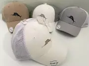 New Tommy Bahama Baseball Golf Cap Hat Strap Mesh Net White Grey Khaki Blue