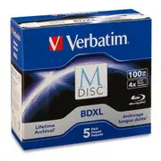 Verbatim 98913 M-Disc BDXL 100GB 4X branded 5pk retail box [98913]