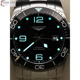 高端 LONGINES浪琴康卡斯潛水系列水鬼浪鬼黑色陶瓷圈41mm自動上鍊腕錶