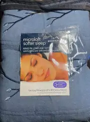 Berkshire Microloft Softer Sleep Two King Pillowcase Set 20 X 40 in Blue Jean