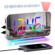 Projection Alarm Clock for Bedroom Ceiling,RGB Digital Clocks with 10 White-rgb