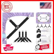Bed Sheet Fasteners, Triangle Sheet Straps Mattress Clips, 3 Way Fitted Bed C...