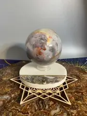 1.3 Lb Hand Carved Ocean Jasper Stone Sphere Crystal Specimen 2.9 Inch Diameter