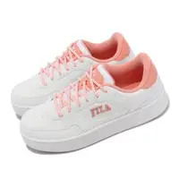 在飛比找森森購物網優惠-Fila 休閒鞋 Court Trend 女鞋 白 粉紅 皮