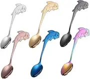 Amosfun 6Pcs Stainless Steel Spoons Multi Functional Kitchen Serving Utensils for Coffee Tea Dessert Ice and More Food Serving Spoons
