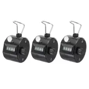3Pcs Clicker Counter 4-Digit Hand Tally Counter Mechanical Click Counter Black