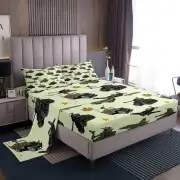 Theme Set Twin Size, Army Green Aircraft Tanks Bedding Set for Kids Boys