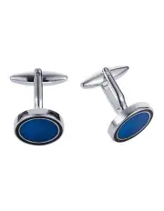 [Cudworth] Jade Resin Round Cufflinks in Blue