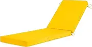 Basic Beyond Outdoor Chaise Lounge Cushions for Patio Furniture Lounge Chairs, Waterproof Fabric, 72 x 21 x 3 Inch, Yellow