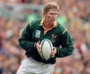 Jannie de Beer of South Africa in action during the Rugby Union W - Old Photo