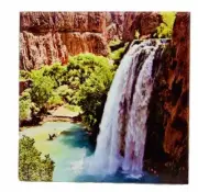 Havasu Falls Ceramic Tile Trivet Coaster Travel Souvenir 4" x 4"