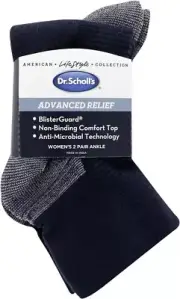Dr Scholl’s Women’s 2 Pair Advanced Relief Blister Guard Ankle Socks 4-10