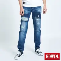在飛比找momo購物網優惠-【EDWIN】男裝 BLUE TRIP拼貼破壞AB牛仔褲(中