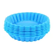 8 Pcs Silicone Cake Pans, Non-Stick Round Pie Moulds, Round Fluted Flan6432