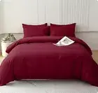 Houseri Burgundy King Size Comforter Set - 3 Pieces Dark Red Bedding Sets Wom...
