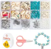 325 pcs Ocean Jewellery Making Kit,Beach Beads Charms with Turtle Mermaid