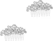 LALAFINA 2pcs Wedding Headdress Bride Hair Comb Silver Fashion Headwear Hair Side Comb for Women Special Occasion