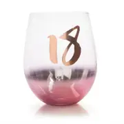 19th Birthday Blush Stemless Glass