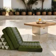 MANGO TREES [Large] Thai Triangle Foldable Floor Mattress Daybed Green