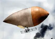 1910 Young lady riding her zeppelin 11 x 14" Photo Print