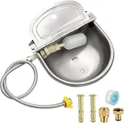 Automatic Livestock Waterer,Stainless Stee Automatic Animal Drinking Water Bowl with Float Valve,Cattle Trough Farm Livestock Animals Tool for Cattle Cow Horse Goat Sheep Pig Pet Dog
