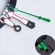 Second Green Lume Watch Hands Red Trim White Painted for NH35/36 Movement