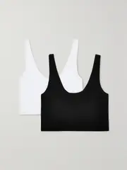 [Skin] Skin - + Net Sustain Clio Set Of Two Stretch Organic Pima Cotton Jersey Soft Cup Bras - Black - x small x small Black