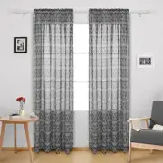 2/4-Panel Semi-Transparent Solid Color Curtains Soft Polyester, Light Filtering
