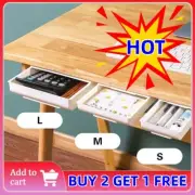 Under Desk Storage Drawers Self-Adhesive Pencil Box Tray Hidden Stationery Organ