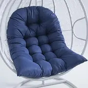 Thick Hanging Basket Chair Bench Cushion Pad,Garden Egg Hammock Chair Swing Seat Pad,Soft Indoor Outdoor Furniture Recliner Mat with Backrest(Dark Blue)