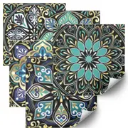 [Namly Design] Tiles Sticker – Green / Blue / Peel and Stick Backsplash / 24 pcs