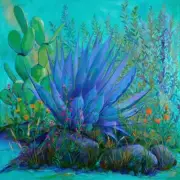 Agave Cactus Accent & Decor Tile Susan Libby Southwest Art SLA035AT