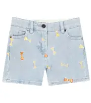 [Stella McCartney Kids] Stella McCartney Kids Embroidered denim shorts Y 6 blue