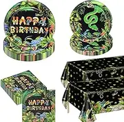122 Pieces Reptile Party Decorations - Including Reptile Theme for Safari, Lizard, Swamp, Reptiles, Birthday Party Supplies