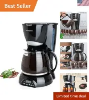8-Cup Drip Coffee Maker Programmable, Coffee Pot Machine Including Reusable &...