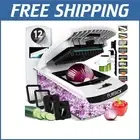 Compact Mandoline Slicer & Food Chopper - 12 Blades for Effortless Meal Prep