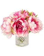 Creative Displays Pink Peony in a Glass Vase