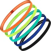 [Tumurup] Sports Hair Bands Thin for Boys, Pack of 5 Sports Headbands, Children's Hair Band, Men's Non-Slip Elastic Headbands for Football, Tennis, Running, Yoga