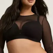 Torrid Size 3X Mesh Long Sleeve Under-It-All Crop Top NEW
