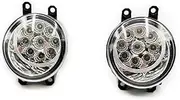 Car Fog Lamp Assembly For Toyota For Corolla 2008 2009 2010 Led Fog Lights Fog Lamp Assembly Fog Light Cover Grill Foglights Frame Frames Front Bumper Fog Light(Halogen set)