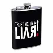 Liar Em1 8oz Stainless Steel Flask Drinking Whiskey Liquor