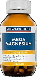Ethical Nutrients Mega Magnesium - Relieves Muscle Cramps & Spasms, High Strength - 60 Tablets
