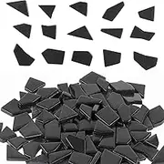 Youway Style Black Glass Mosaic Tiles for Crafts,200g Broken Glass Tiles for Crafts, Glass Mosaic Pieces for DIY Mosaic Christmas Decor,Garden Craft Decor