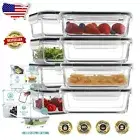 Durable Glass Meal Prep Container Set - 8 Pack, 30oz, Leak-Proof Design