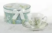 Delton Porcelain Teacup & Saucer Gift Set BLUE HYDRANGEA