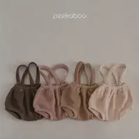 在飛比找蝦皮商城優惠-peekaboo 質感羅紋吊帶短褲｜寶寶短褲 女寶包屁衣 男