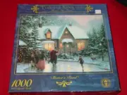 Thomas KINKADE Puzzle - "SKATER'S POND" Christmas - 1000 Pieces - SEALED New